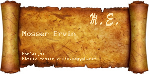Mosser Ervin névjegykártya
